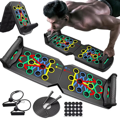 Portable Multifunctional Push-up Board Set With Handles.